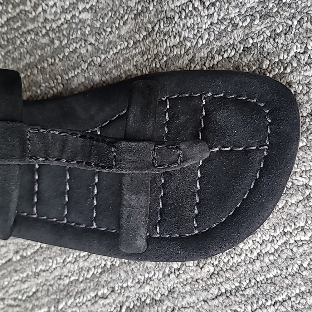 Free People Hadden Suede Slide Sandal Size 7 Color Black New In Box - Picture 3 of 10